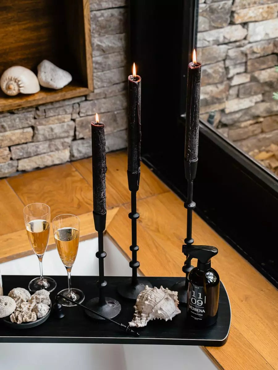 Vela Negra Decorativa para Candelabro