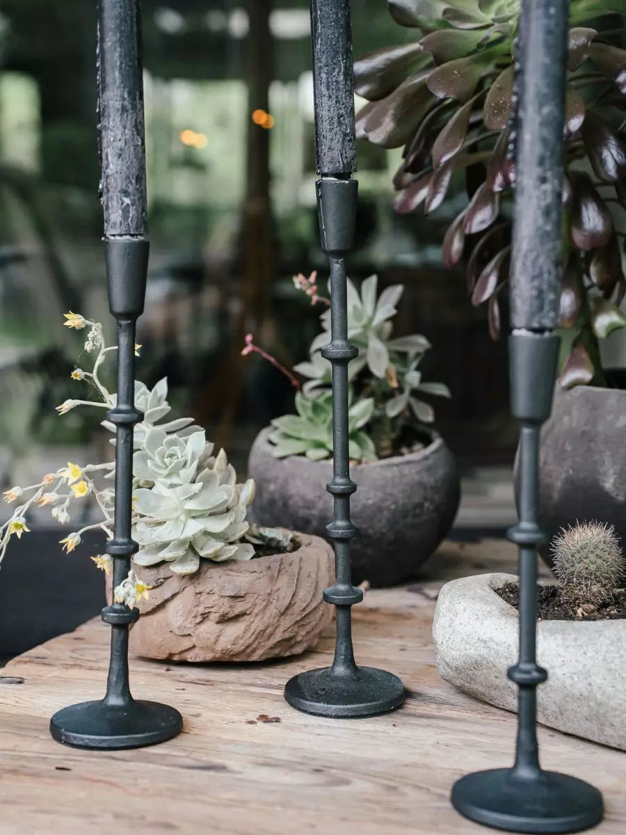 Set 3 Candelabros Negros